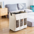 Foldable Waterproof Bathroom Hamper Cloth Organizers Sorter Rolling Collapsible 3 Compartments Laundry Basket with Wheels